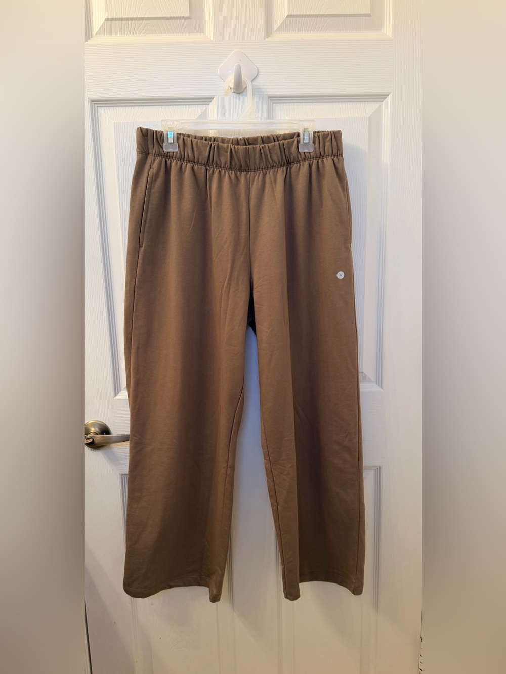 Eddie Bauer Wide-Leg Fleece Lined Sweatpants Mushroom Brown Women’s Large